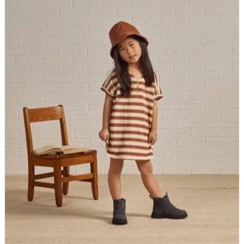 Rylee & Cru NWT Henley  Dress Striped Girls Size 8-9